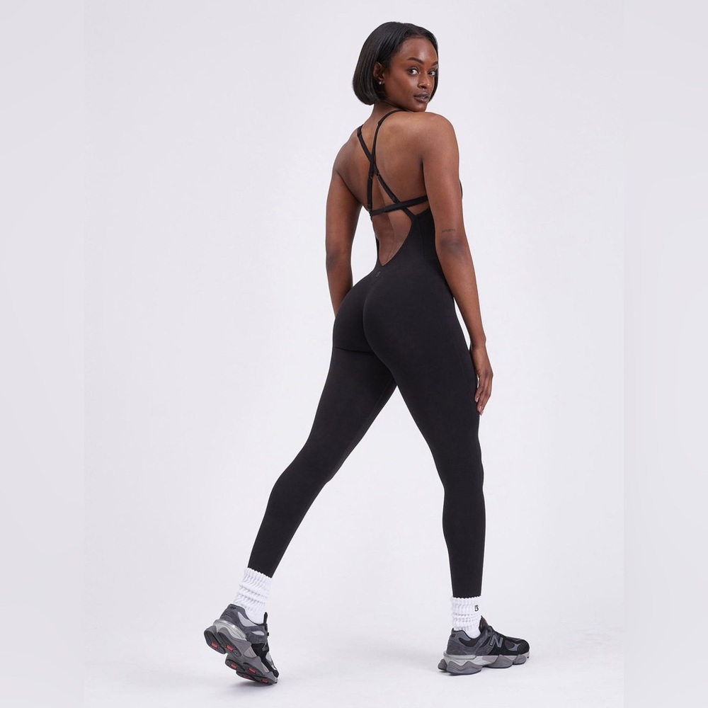 Buffbunny Corset Black Strappy Jumpsuit